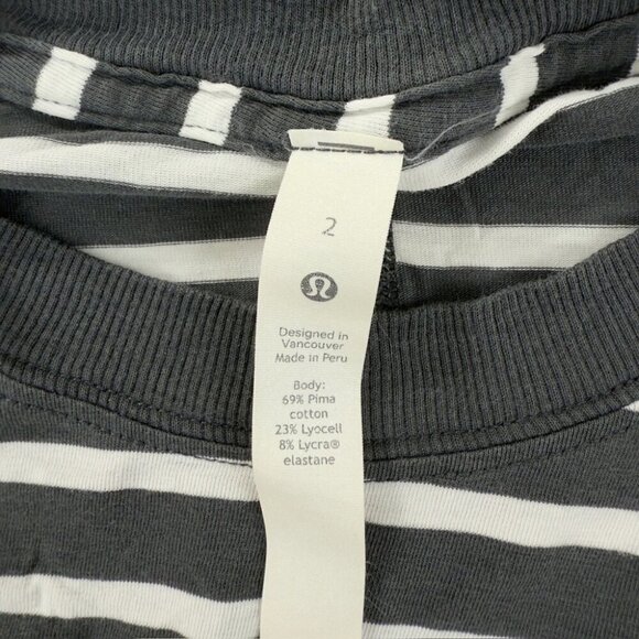 Lululemon Striped Long Sleeve T Shirt Women’s Size 2 - Picture 2 of 11